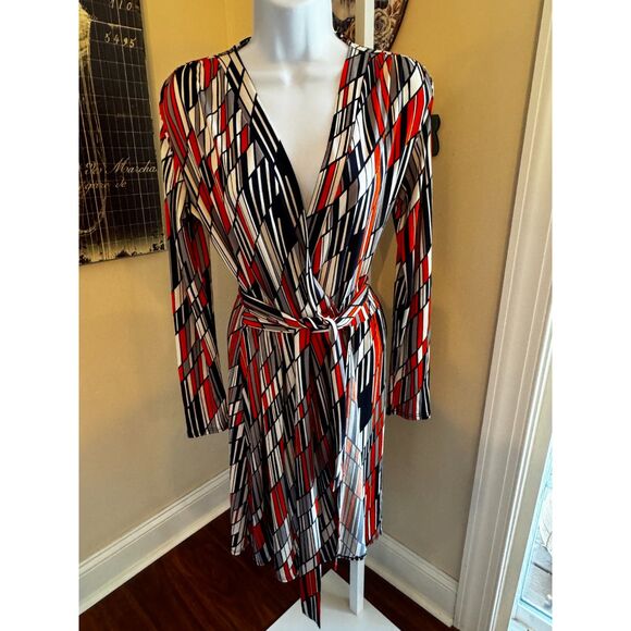 S-Twelve Dresses & Skirts - Gorgeous S-Twelve wrap dress size medium long sleeves striped